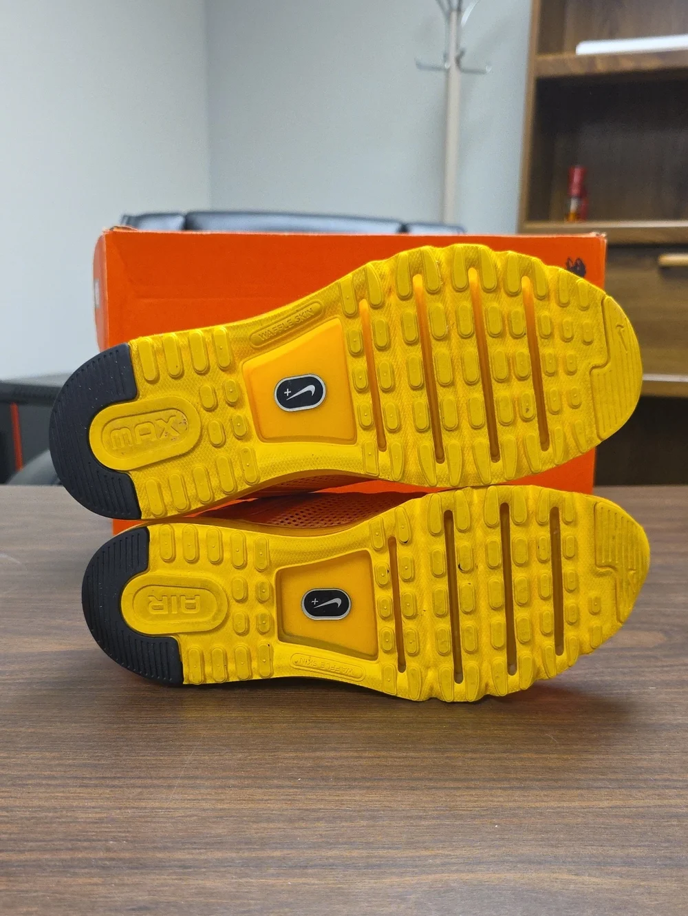 Nike Air Max+ 2013 Premium Orange Yellow 579954-807 Men's 8.5/Women's 10